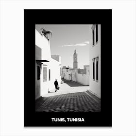Poster Of Tunis, Tunisia, Mediterranean Black And White Photography Analogue 3 Canvas Print