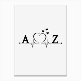 Personalized Couple Name Initial A And Z Canvas Print