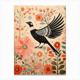 Magpie 6 Detailed Bird Painting Canvas Print