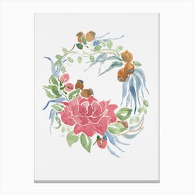 Gum And Bloom Wreath Canvas Print