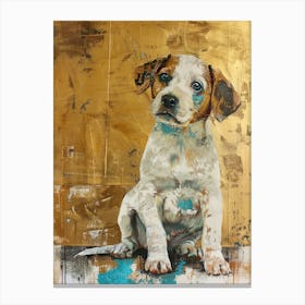 Puppy Dog Gold Effect Collage 2 Canvas Print