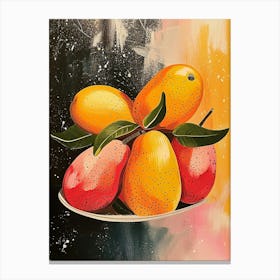 Art Deco Fruit Paint Strokes Canvas Print