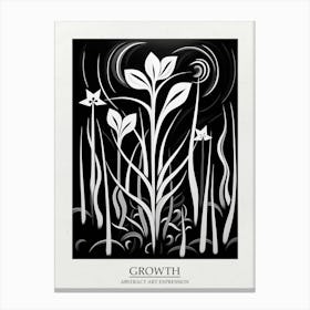 Growth Abstract Black And White 1 Poster Canvas Print