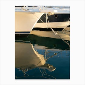 Yachts and their reflection in the marina Canvas Print