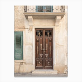Door Of A Building With Shutters Canvas Print