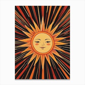 Retro Sunburst Art Print (5) Canvas Print