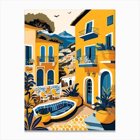 Summer In Positano Painting (134) Canvas Print