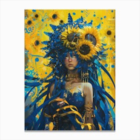 'Sunflower Girl' 1 Canvas Print