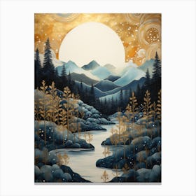 Moonlight Over The Mountains 1 Canvas Print