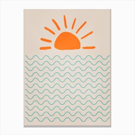 Boho Sun And Wave Canvas Print