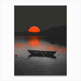 Sunset In A Canoe 1 Canvas Print