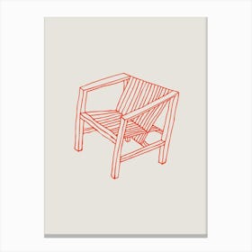 Chair Poster Red Canvas Print