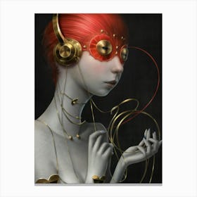 Girl With Headphones 39 Canvas Print