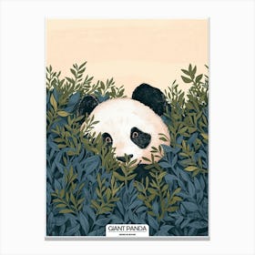 Giant Panda Hiding In Bushes Poster 1 Canvas Print
