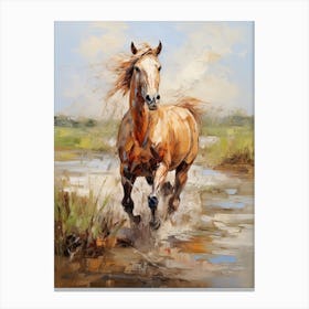 A Horse Painting In The Style Of Palette Knife Painting 1 Canvas Print