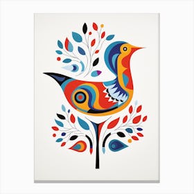 Scandinavian Bird Illustration Dove 1 Canvas Print