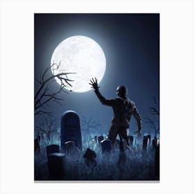 Full Moon In The Cemetery Canvas Print