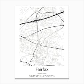 Fairfax Station,United States Minimalist Map Canvas Print