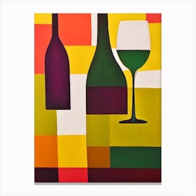American Sparkling Wine Paul Klee Inspired Abstract Cocktail Poster Canvas Print