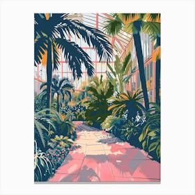 Brooklyn Botanic Garden New York Colourful Silkscreen Illustration 2 Canvas Print