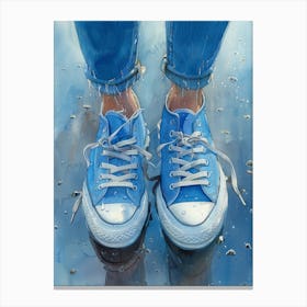 Blue Converse Sneakers 1 Canvas Print