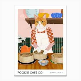 Foodie Cats Co Cat Making Dim Sum Canvas Print