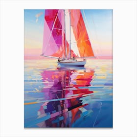 Sailboat At Sunset 18 Canvas Print