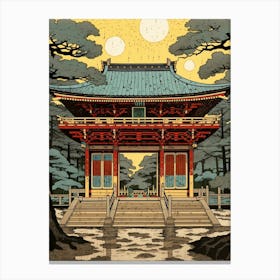 Meiji Shrine, Japan Vintage Travel Art 4 Canvas Print