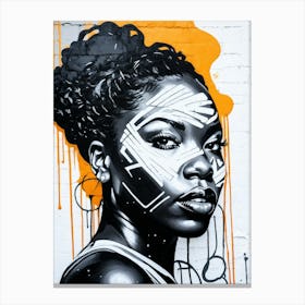 Graffiti Mural Of Beautiful Black Woman 227 Canvas Print