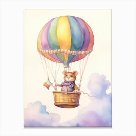 Baby Mouse 4 In A Hot Air Balloon Canvas Print