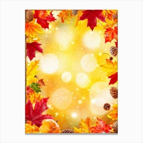 Autumn Leaves Glowing With Bright Yellows Fiery Oranges And Deep Reds Encased Within A Whimsical (6) Canvas Print