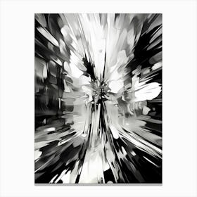 Distorted Reality Abstract Black And White 4 Canvas Print