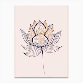 Lotus Flower Pattern Minimal Line Drawing 5 Canvas Print