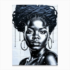 Graffiti Mural Of Beautiful Black Woman 288 Canvas Print