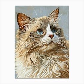 Ragdoll Cat Relief Illustration 3 Canvas Print