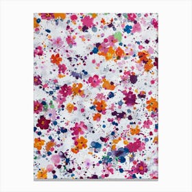 Flowers Splatter Canvas Print