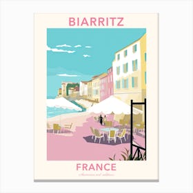 Biarritz, France, Flat Pastels Tones Illustration 4 Poster Canvas Print