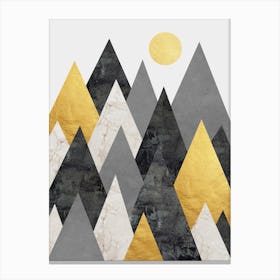 Mountains in collage and textures 3 Canvas Print