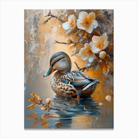 Duck In the lake Canvas Print