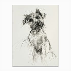 Glen Of Imaal Terrier Dog Charcoal Line 1 Canvas Print