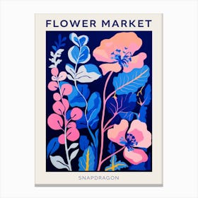 Blue Flower Market Poster Snapdragon 4 Canvas Print