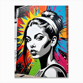 Graffiti Mural Of Beautiful Hip Hop Girl 46 Canvas Print