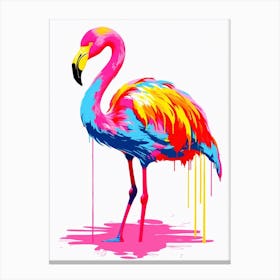 Andy Warhol Style Bird Flamingo 1 Canvas Print