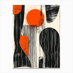 Abstract Black And Orange 1 Canvas Print