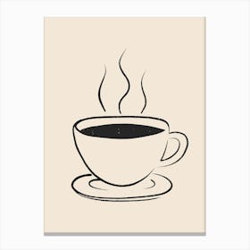 Coffee Cup - Black Canvas Print