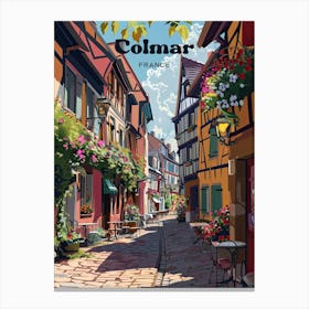 Colmar France Vibrant Art Illustration Canvas Print