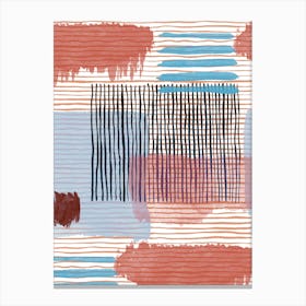 Abstract Striped Geo Red Canvas Print