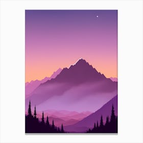 Misty Mountains Vertical Composition In Purple Tone 38 Canvas Print