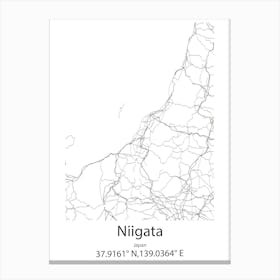 Niigata,Japan Minimalist Map Leinwandbild