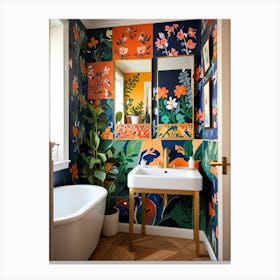 Tropical Bathroom 1 Canvas Print